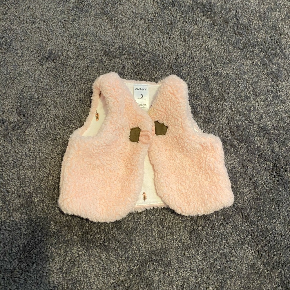 Carters 3 month pink Sherpa vest